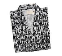 un-brand Pyjama Japonais à Manches Courtes Yukata Kimono Wave (Taille L, foncé)