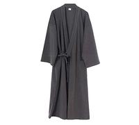 un-brand Robe en velours kimono japonais pour homme, grande taille, vêtements zen, vêtements taoïstes (taille XL, gris)