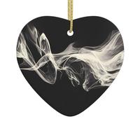 Un brin de pendentifs en céramique en forme de cœur à motif de fumée crée une atmosphère chaleureuse pour les maisons, les fêtes et les cadeaux.