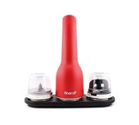 FinaMill Moulin à poivre rechargeable par USB et moulin à épices | Comprend 2 capsules Pro Plus à changement rapide, 1 Max Pod et un plateau trio noir | Éléments de meulage en céramique | Rouge
