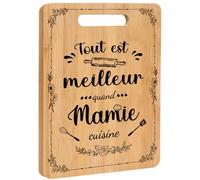 Un cadeau pour grand-mère : planche à découper en bambou gravée, cadeau d'anniversaire/de Noël (ustensiles de cuisine), une planche à découper créative pour grand-mère
