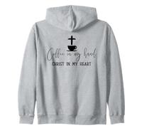 Un café dans ma Main, Le Christ dans Mon cœur, Motif de Foi Sweat à Capuche