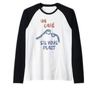 Un CAFÉ S’IL Vous Plait - One Coffee Please Café Barista Fun Manche Raglan