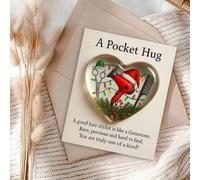 Un câlin de poche pour coiffeurs, mini outils de coiffeur, jeton de poche en forme de cœur avec cartes de vœux, cadeau de coiffeur pour homme et femme, décoration d'anniversaire de Noël (B-1 pièce)