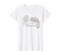 Un caméléon et Un Oiseau T-Shirt Graphique avec Valeur, Femme, Blanc, S