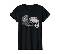 Un caméléon et Un Oiseau T-Shirt Graphique avec Valeur, Femme, Noir, S