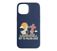 Un Canard chrétien drôle Part Suivre la Foi de Jésus Coque pour iPhone 15