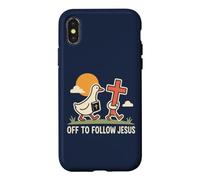 Un Canard chrétien drôle Part Suivre la Foi de Jésus Coque pour iPhone X/XS