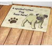 Un Carlin Pourri Gâté VIT Ici Tapis De Bain Antidérapant Tapis De Douche Lavable en Machine Paillasson D'Entree pour Porte Chambre Cuisine 40X60 Cm
