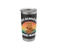 Un castor bien rangé obtient plus de bois. Dam Fun River Animals Gobelet isotherme en acier inoxydable double paroi
