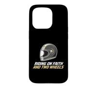 Un Cavalier chevauchant la Foi et Une Moto chrétienne à Deux Roues Coque pour iPhone 15 Pro