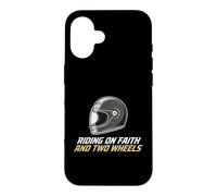 Un Cavalier chevauchant la Foi et Une Moto chrétienne à Deux Roues Coque pour iPhone 16