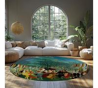 Un centenaire de l indépendance Rond Tapis 200cm pour Chambre à Coucher Henri Rousseau Festival scène de Danse Doux à Poils Courts résistant aux Cercle Tapis de Sol de Cuisine pour