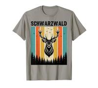 Un cerf dans la forêt avec des Oiseaux Nature Paysage Forêt Noire T-Shirt