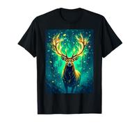 Un cerf Serein se Tient sous Une lumière dorée et éclatante T-Shirt
