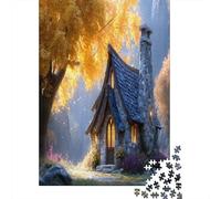 Un Chalet Chaleureux avec cheminée dans Les Bois 38x26cm/1000pcs Puzzle pour Adultes -,Jouet De DIY