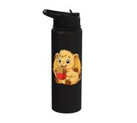Un chameau mangeant des frites est un amateur amusant de nourriture pour animaux kawaii Stainless Steel Insulated Water Bottle