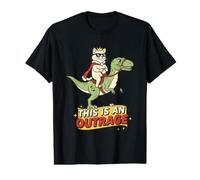 Un Chat Cool chevauchant Un Dinosaure, C'est Un Outrage rétro Vintage T-Shirt Graphique avec Valeur