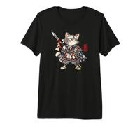 Un Chat de Smoking sérieux apparaît comme Un Moine Guerrier, saisissant Un c T-Shirt Haut de Gamme