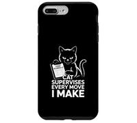 Un Chat drôle Supervise Chaque Mouvement Que Je Fais, Mon Calendrier Alimentaire Coque pour iPhone 7 Plus/8 Plus
