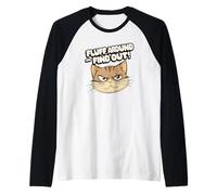 Un Chat en colère Peluche Autour et découvre Give Me Food Fun Manche Raglan