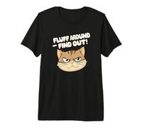 Un Chat en colère Peluche Autour et découvre Give Me Food Fun T-Shirt Haut de Gamme