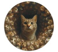 Un Chat est Tout Puzzle Rond De 1000 Pièces pour Enfants Animaux DIY Difficile Impossible Créatif Jeux De Défi Uniques 1000pcs (67.5x67.5cm)