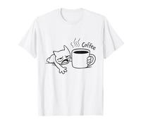 Un Chat fatigué a Besoin de café - Art Amusant pour Les Amoureux des Chats, des Mamans, des Papas T-Shirt