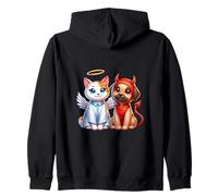 Un Chat habillé en Ange et Un Chien habillé en Diable Sweat à Capuche