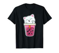 Un chat mignon chaton boit du thé Boba Tea Bubble Tea T-Shirt