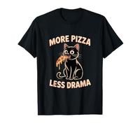 Un Chat Mignon, Plus de Pizza, Moins de Drame, Une Pizza drôle T-Shirt