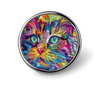 Un chat psychédélique, épingle fantaisie, épingle à revers, broche, cravate, bijoux, décoration pour chapeaux, vestes, chemises