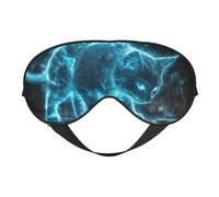 Un chat qui émet une lumière bleue, masque de sommeil avec sangle réglable, couverture confortable pour les yeux, pour voyage, yoga, sieste, sommeil et relaxation