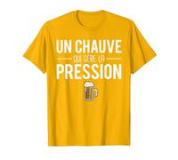 Un Chauve Qui Gère La Pression Blague Homme sans Cheveux T-Shirt, Homme, Doré Vif, 3XL