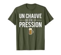 Un Chauve Qui Gère La Pression Blague Homme sans Cheveux T-Shirt, Homme, Olive, S