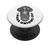 Un Chef drôle, Je Fais pleurer des oignons, Un Chef Tribal, Une tête de Totem PopSockets PopGrip Adhésif