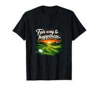 Un Chemin équitable vers Le Bonheur | Golf Sunrise Design T-Shirt