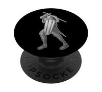 Un Chevalier Courageux prêt au Combat, épée dégainée PopSockets PopGrip Adhésif