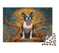 Un Chien Assis Devant l'arbre de Vie 1000 Pièces, Puzzle Impossible pour Adultes, Cadeaux, pour Enfants70x50cm/1000pcs
