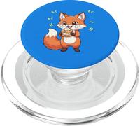 Un Chien de forêt de Renard Roux Kawaii grignote joyeusement PopSockets PopGrip pour MagSafe
