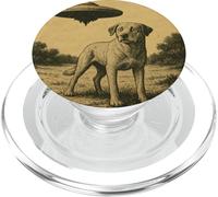 Un chien fait sursauter une rencontre amusante de science-fiction extraterrestre vintage PopSockets PopGrip pour MagSafe
