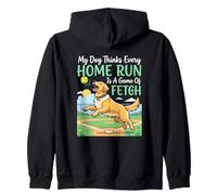 Un Chien Pense Que Chaque Home Run est Un Fan de Baseball Sweat à Capuche