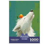 Un Chien Samoyède Blanc and Apple Puzzle 1000 Pièces Qualité Supérieure Jeu Éducatif Challenge Toy Et Enfants Cadeaux 38x26cm/1000pcs