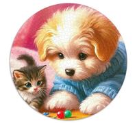 Un Chien Vivant Puzzle pour Adultes Classiques Chien de Compagnie Mignon Cadeau Jouet Coloré Décoration Moderne Jeux De Puzzle pour Toute La Famille 1000pcs (67.5x67.5cm)