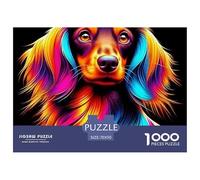 Un Chien Vivant Puzzle pour Adultes Original Coloré Chien de Compagnie Mignon Cadeau Jouet Coloré Décoration Moderne Jeu Cadeau Unique 70x50cm/1000pcs
