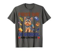 Un Chien Yorkshire Terrier revient pour Son Premier Jour d'école et il Adore ça T-Shirt