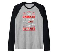 Un Chimiste Heureux Le Lundi s'appelle Un Retraité Chimie Manche Raglan