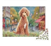 Un Chiot Brun sur l'herbe Puzzles 1000 Pieces Picture Puzzle for Adults Décoration Murale Tableau Décoratif 52x38cm/1000pcs