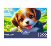Un Chiot Heureux Puzzle 1000 Pièces Jeux Éducatif Défi Jouets Cadeaux Chien de Compagnie Puzzle Difficile Impossible pour Adultes Enfants Dès 14 Ans38x26cm/1000pcs