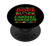 Un Chirurgien Cardiaque Dope Black est Fier de sa carrière de médecin Noir PopSockets PopGrip Adhésif
